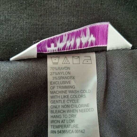 TANJAY Faux Leather Piping Detail Knee Length Pencil Skirt Black Sz 10 P - Picture 10 of 10